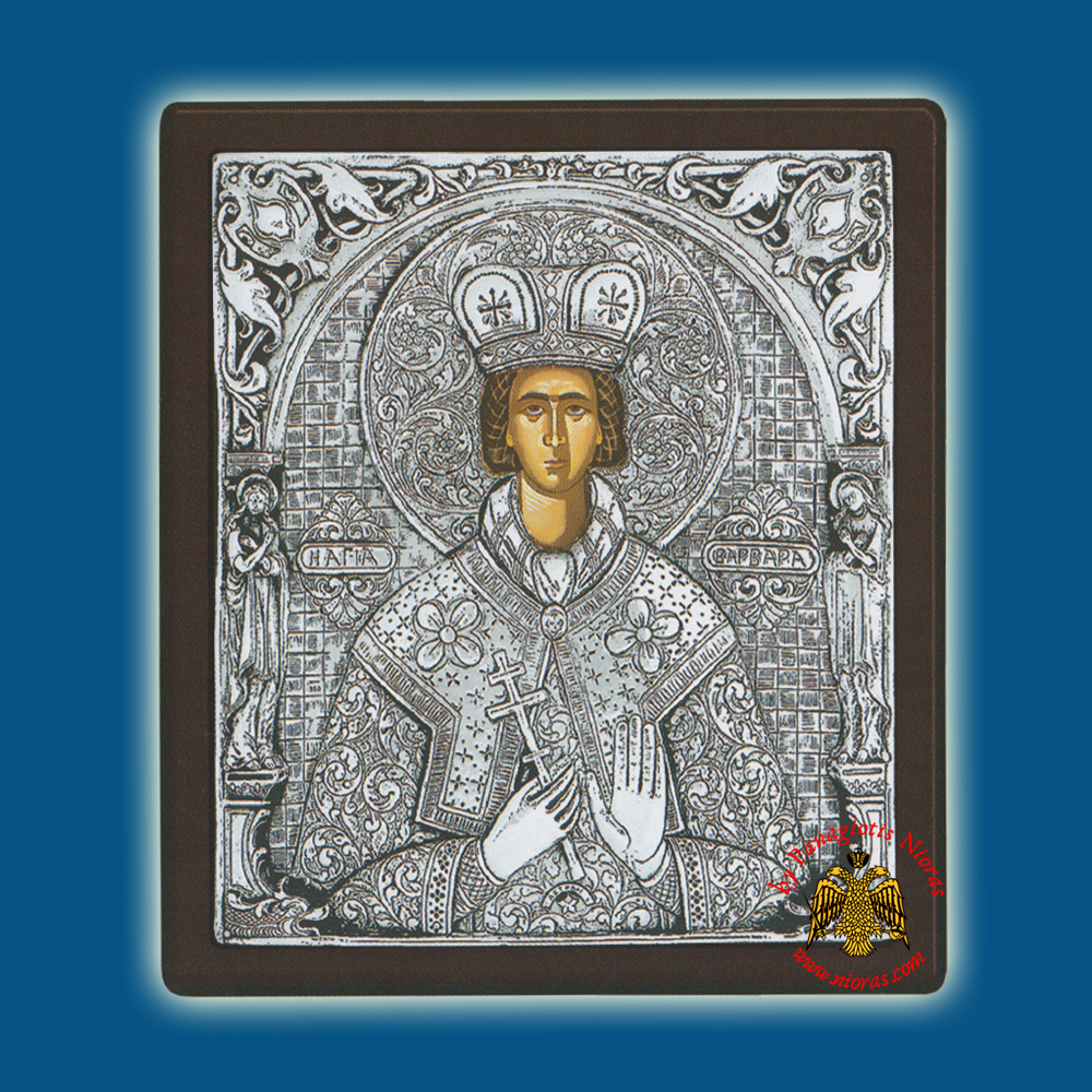 Saint Barbara Silver Holy Icon