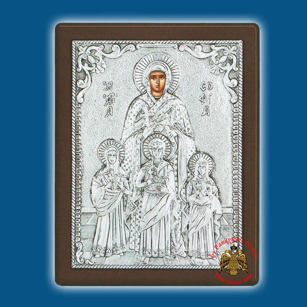 Saint Sofia Pistis Agapi Elpis Silver Holy Icon