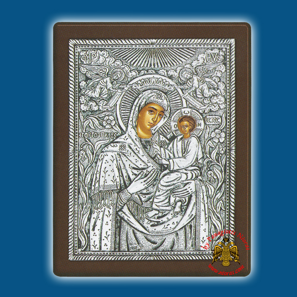 Holy Virgin Mary Theotokos Panagia Gorgoepikoos Silver Holy Icon