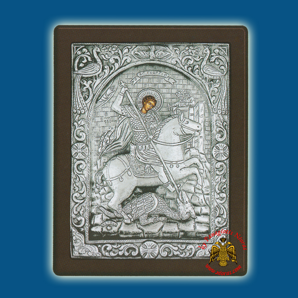 Saint George Silver Holy Icon