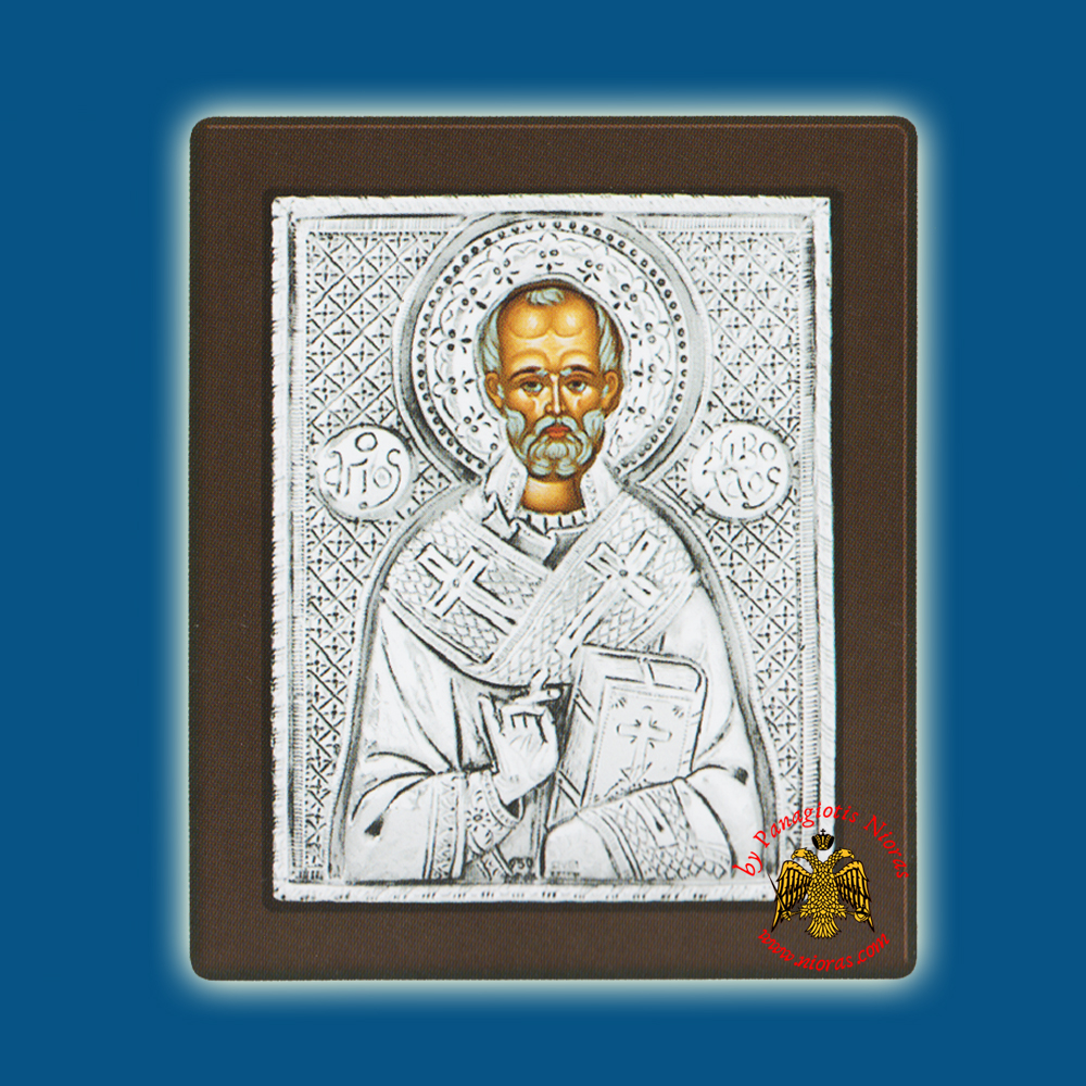 Saint Nicholaos Silver Holy Icon (New Subject)
