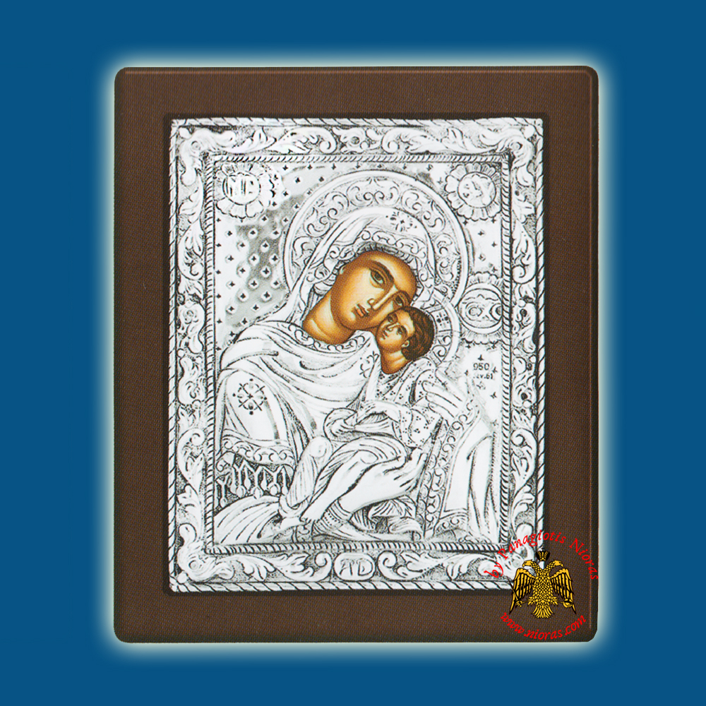 Holy Virgin Mary Theotokos Panagia Vrefokratousa Silver Holy Icon