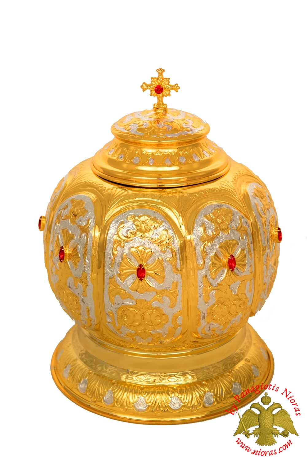 Reliquary Crown Box Gold Plated with Opening Lid h:28 d:21cm