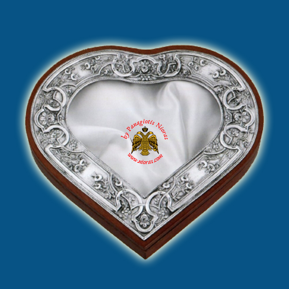 Silver Wedding Crown Box Design A Heart Shape