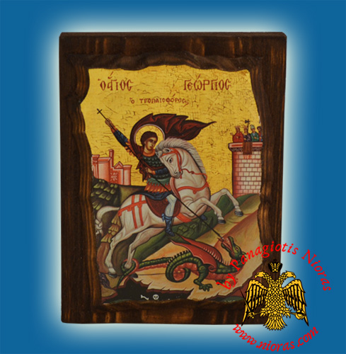 Byzantine Wooden Icon Saint George