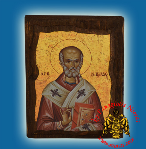 Byzantine Wooden Icon Saint Nicholas