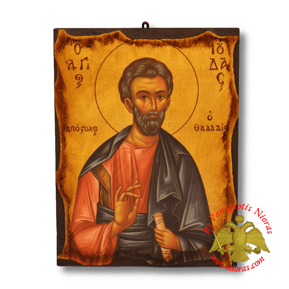 Byzantine Wooden Icon Antique Style Apostle Jude Thaddaios