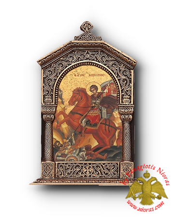 Βυζαντινή Εικόνα του Αγιου Γεωργιου Παλαιωμενη Πλαίσιο Εκκλησακι