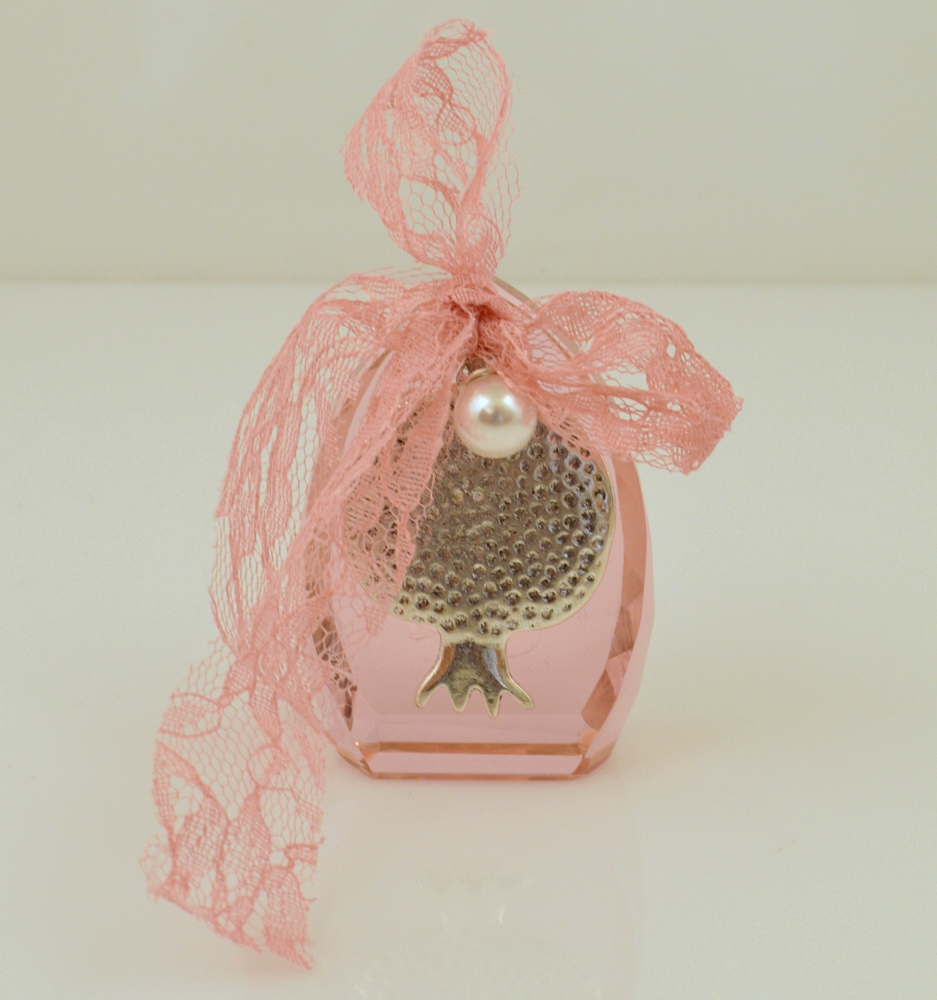 Lucky Charm Pomegranate on Pink Crystal