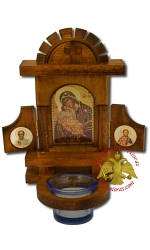 Wooden Icons with Glass Oil Cup