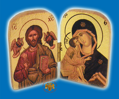 Icon Diptych 10cm x 7cm With Gold Leaf Paper
