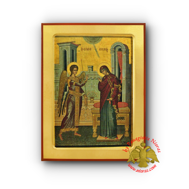 The Annunciation Byzantine Wooden Icon