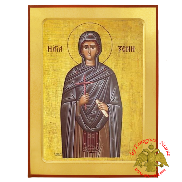 Saint Xenia Byzantine Wooden Icon