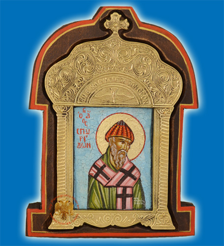 Wooden Icon Saint Spiridon