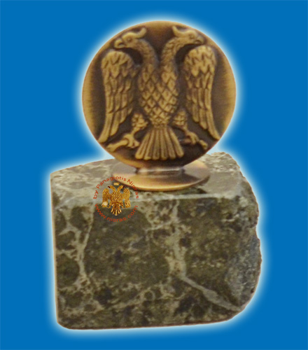 Standing Byzantine Eagle Icon On Marble