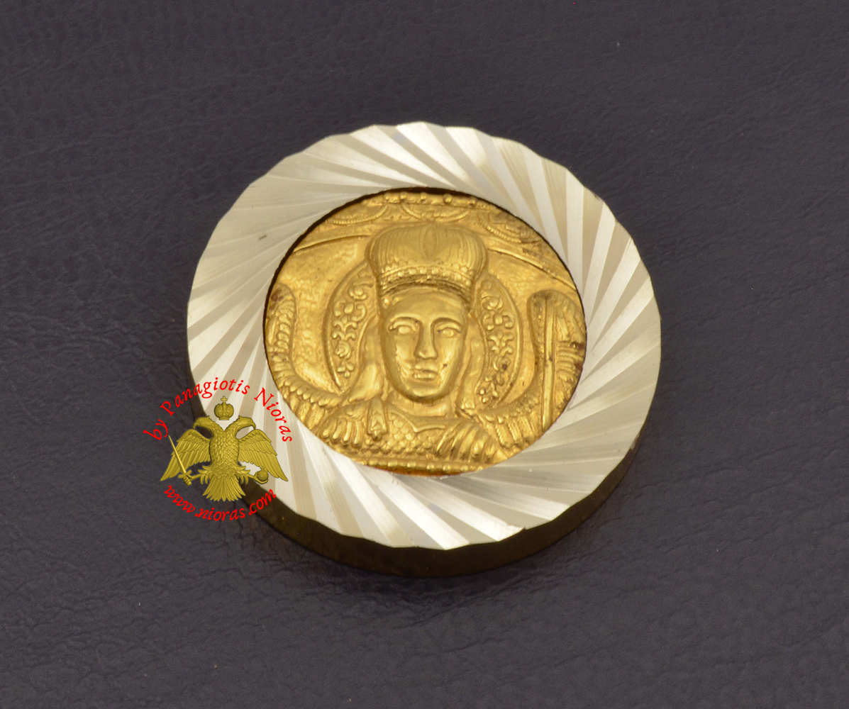 Magnetic Orthodox Icon Archangel Mantamados in Diamond Cut Golden Aluminum Frame 33mm