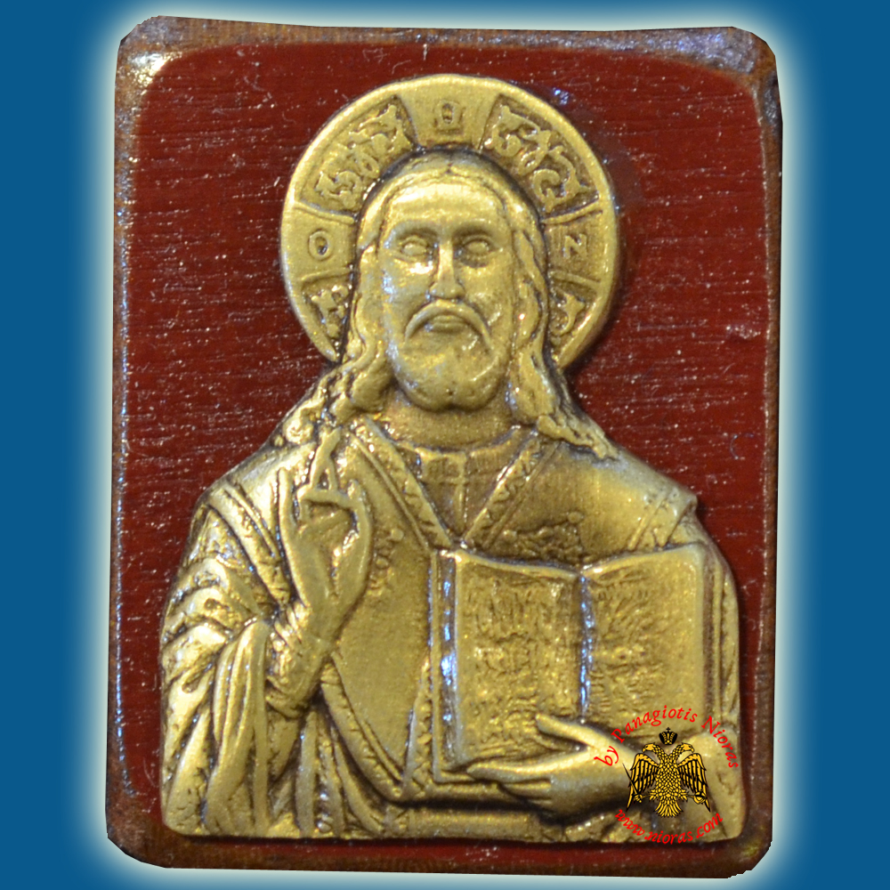 Wooden Orthodox Icon Blessing Christ Mangetic or Hanging