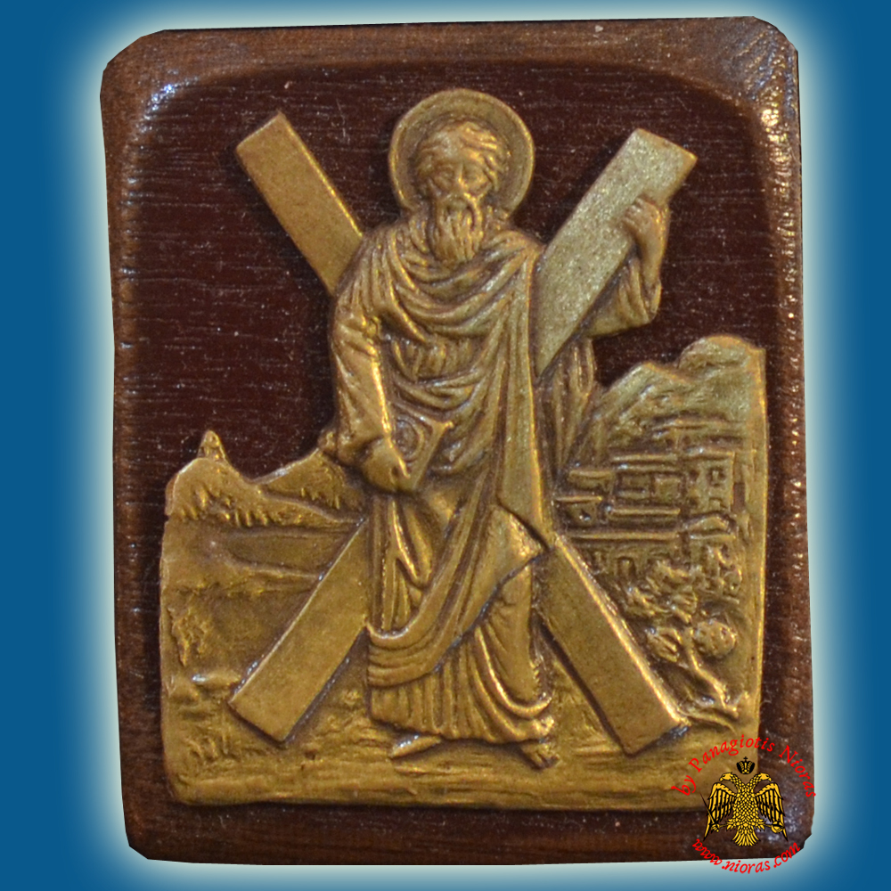 Wooden Orthodox Icon Saint Andrew the Apostle Mangetic or Hanging