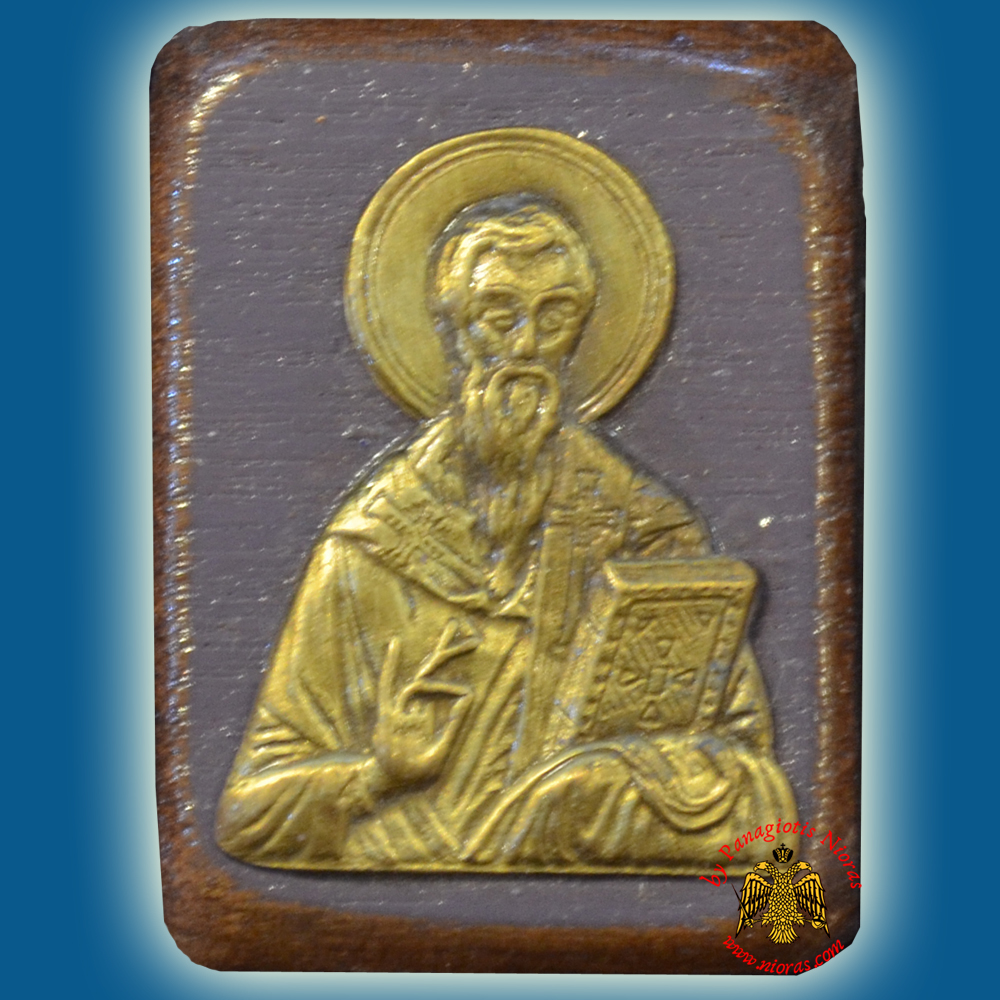 Wooden Orthodox Icon Saint Vasilios the Great Mangetic or Hanging