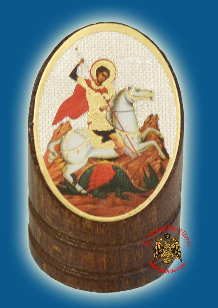 Wooden Orthodox Icon of Saint George 3x4cm