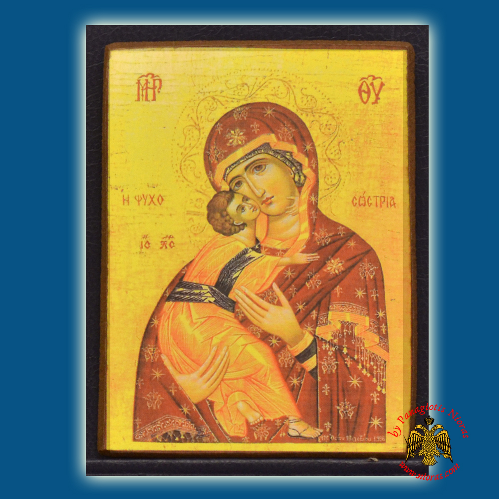 Orthodox Icon Magnets Theotokos Psychosotria Wooden Carved
