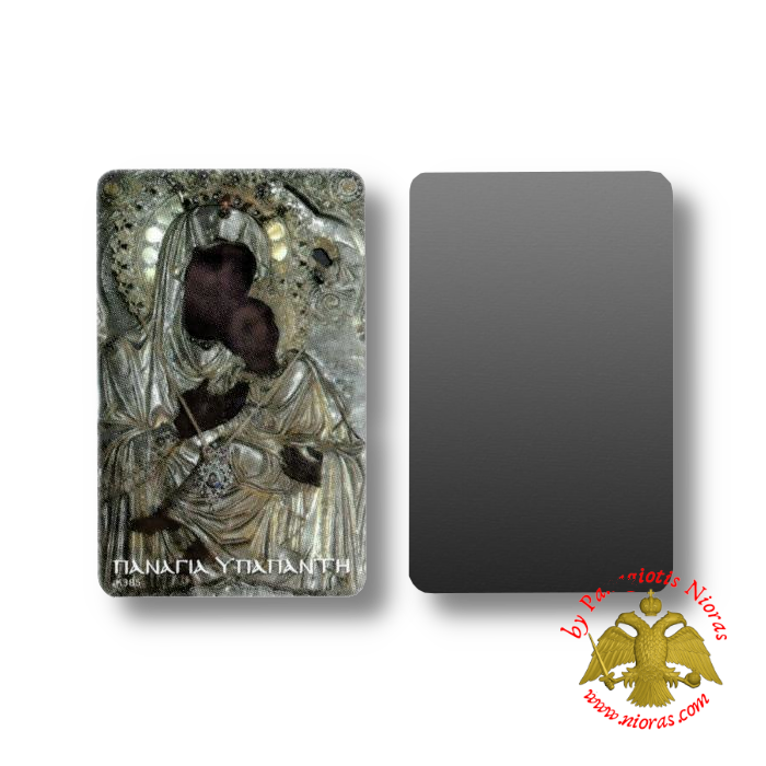 Orthodox Holy Virgin Mary Ipapadi Paper Icon on Magnet Foil (set of 5pcs)