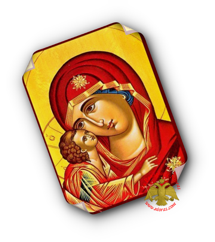 Laminated Orthodox Icons Panagia Sweet Kissing Set of 10