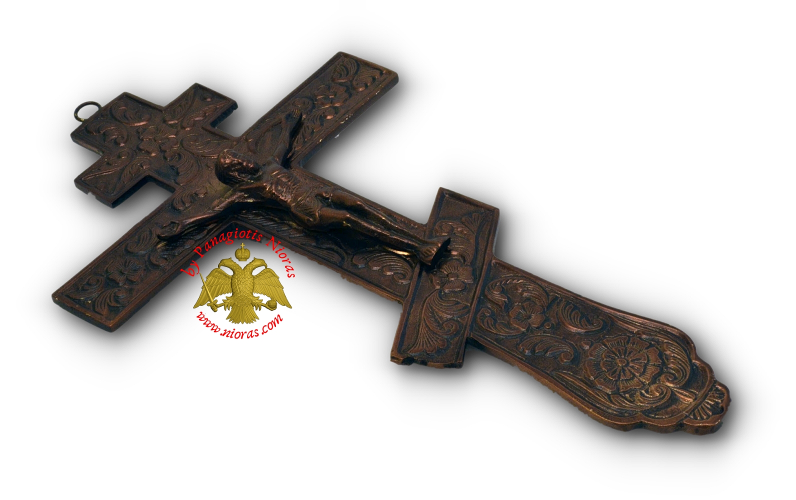 Russian Blessing Metal Cross Antique Finishing 15x26cm