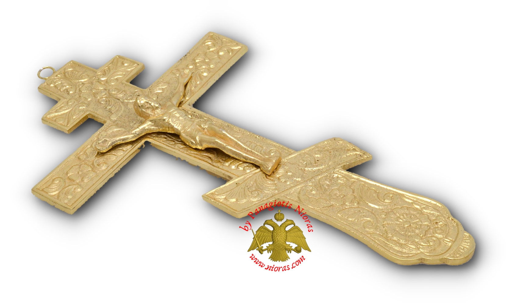 Russian Blessing Metal Cross Gold Plated Finishing 15x26cm