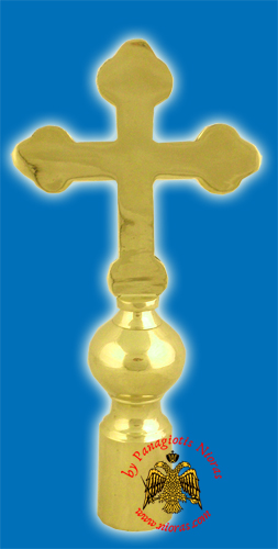 Flag Pole Byzantine Cross for Church - Gold Plated