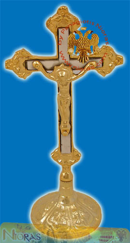Blessing Cross Gold-Plated with Base 16cm