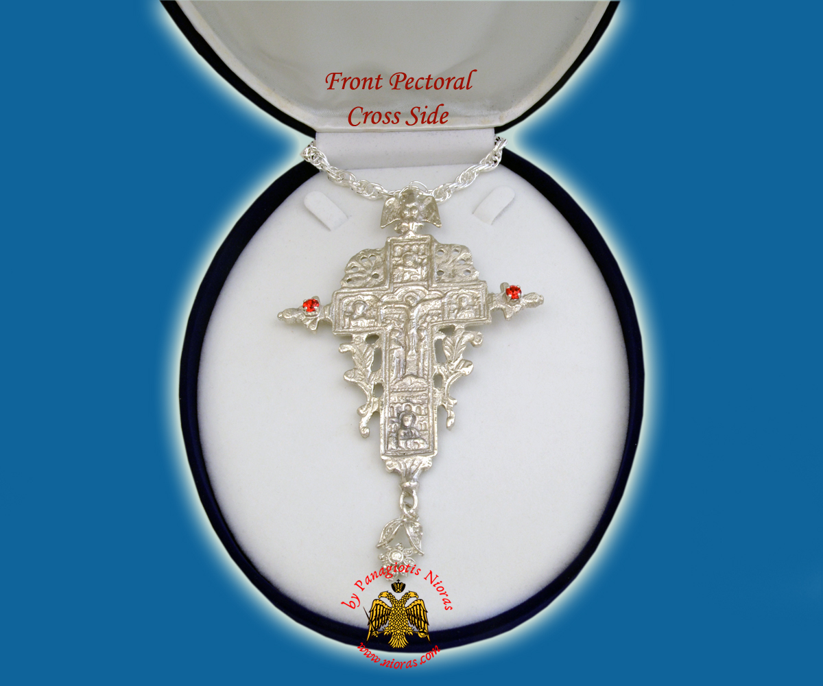 Pectoral Cross for Priest Engraved Crucifixion in the Front 6x12cm SP