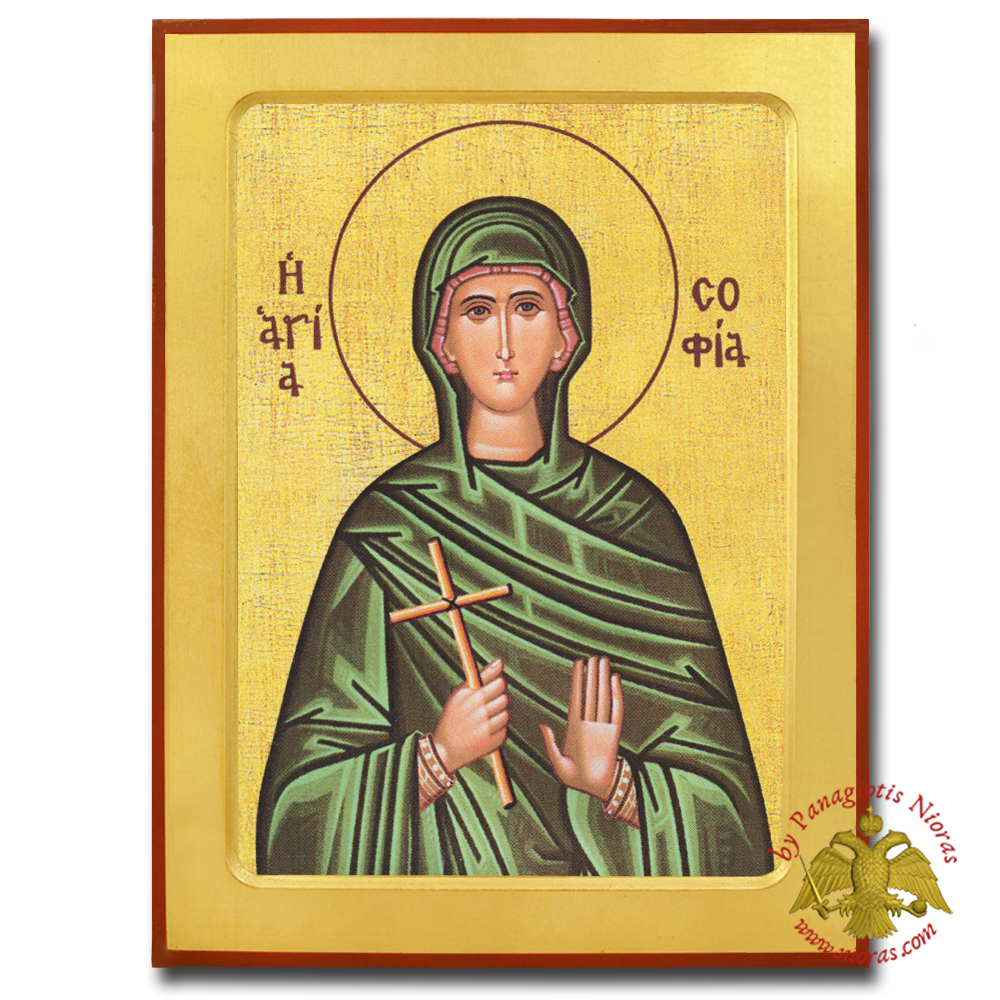 Saint Sophia Byzantine Wooden Icon