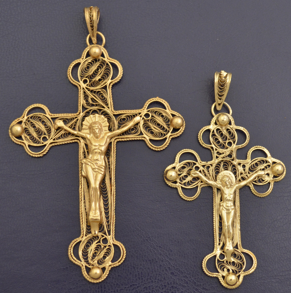 Hand Made Filigree Byzantine Cross Gold Plated