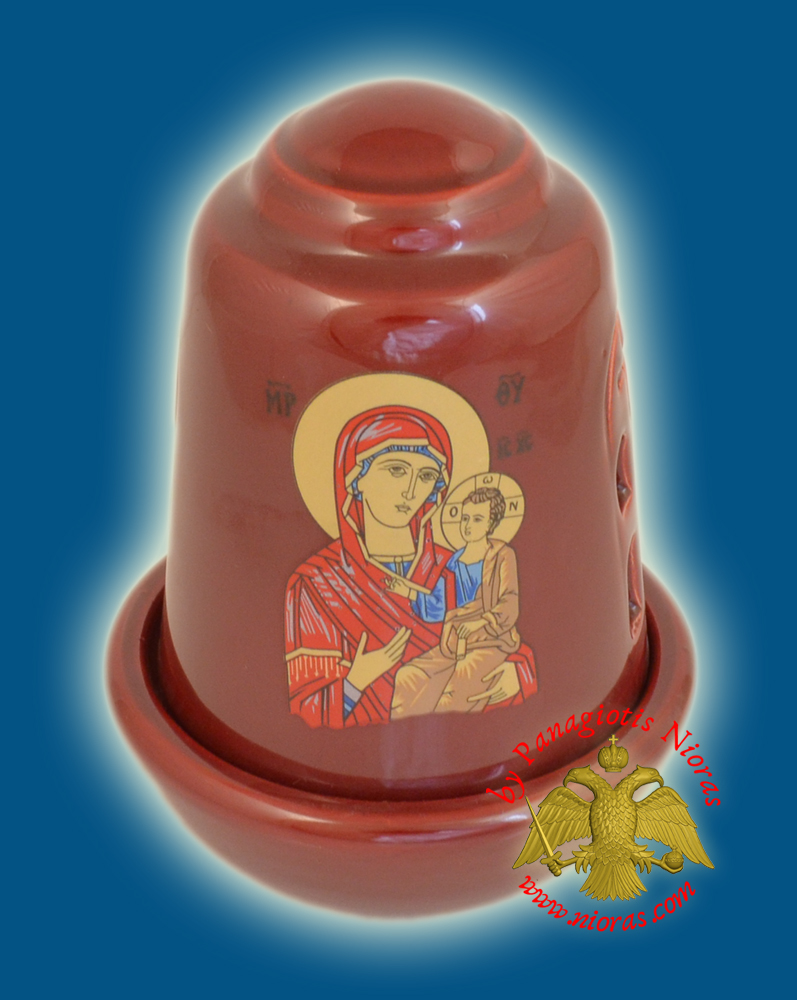 Ceramic Oil Candle Orthodox Dome Burgundy