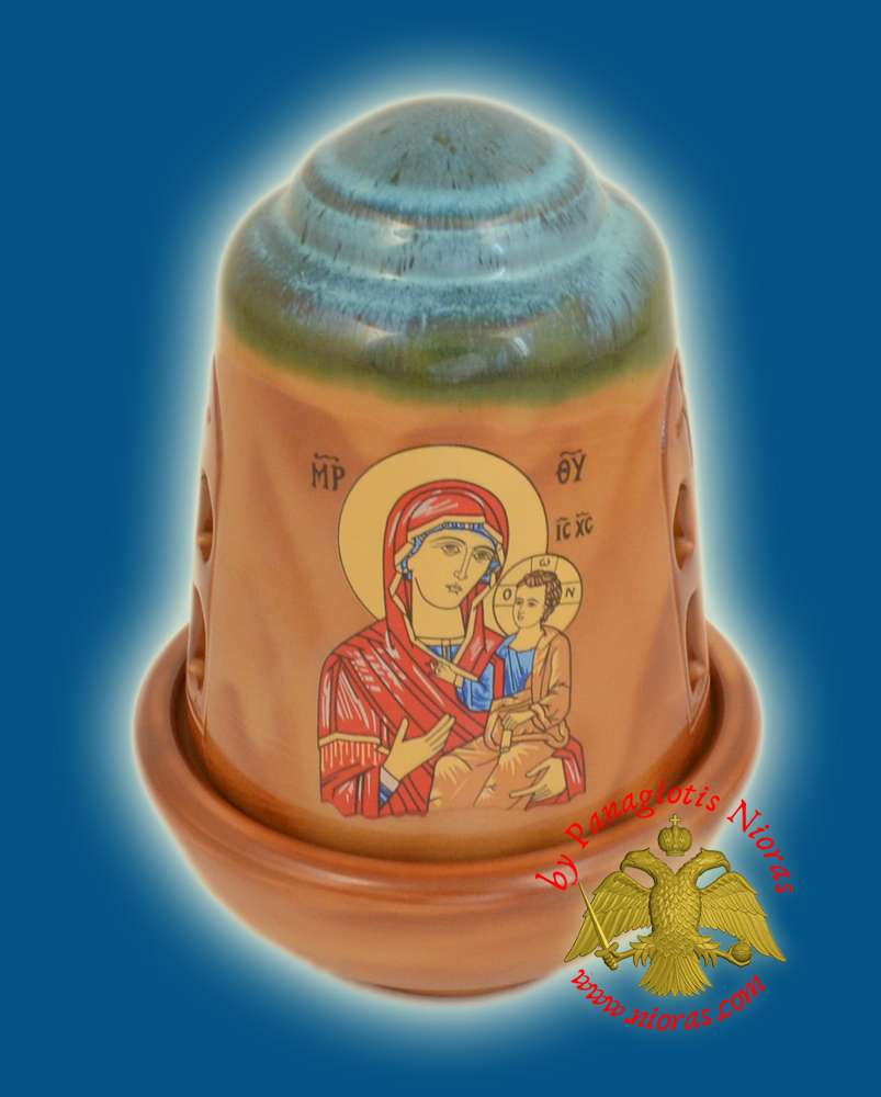 Ceramic Oil Candle Orthodox Dome Tirquaz Brown