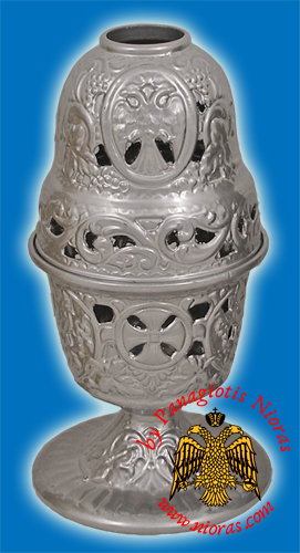 Aluminum Oil Candle Byzantine Eagle Silver 9x18cm