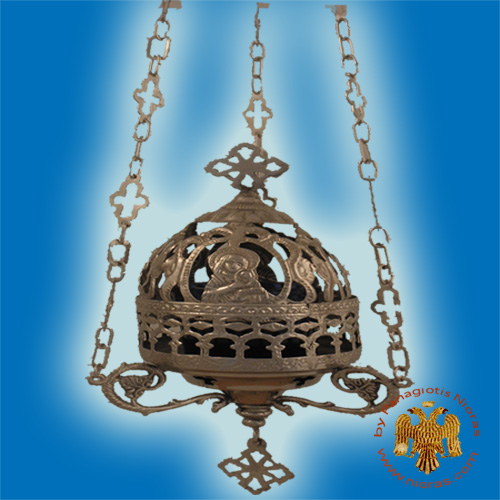 Panagia Design Cup Hanging Oil Candle Nickel