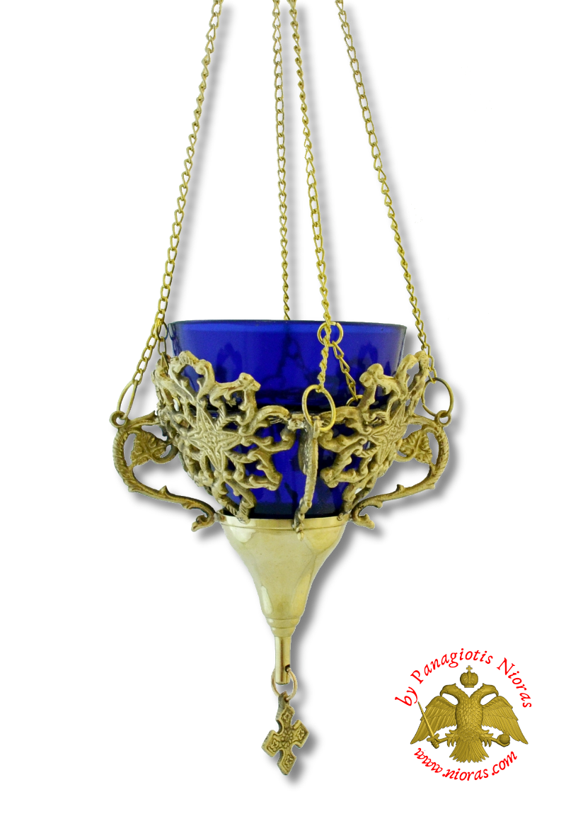 Metal Oil Candle Hanging Byzantine Star Design Brass