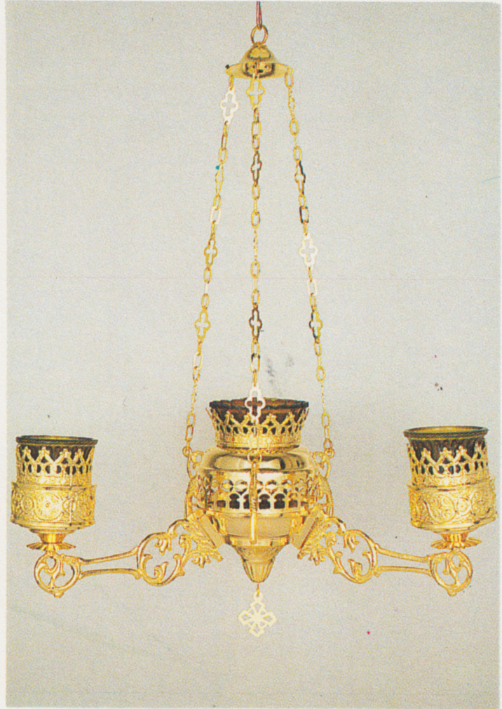 Orthodox Orthodox Ecclesiastical 3-Branch Hanging Oil Candles