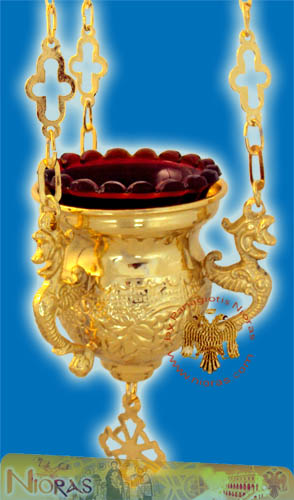 Orthodox Vigil Oil Candle Byzantine No.0 Gold Plated