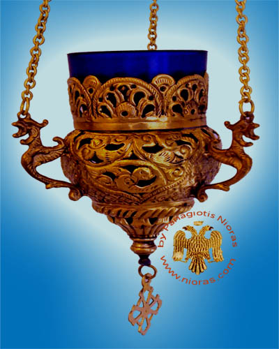 Orthodox Hanging Oil Candle Handmade Design B Antique