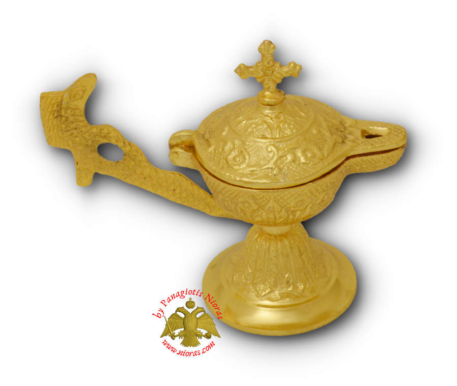 Orthodox Gianiotiko Lamp Style Incense Burner Gold Plated