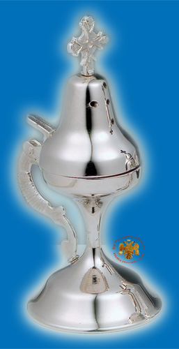 Orthodox Traditional Burner 17cm Silver Plated