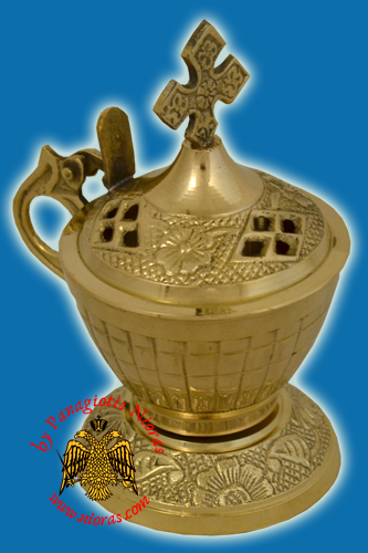 Orthodox Incense Burner Brass 12x6.5cm