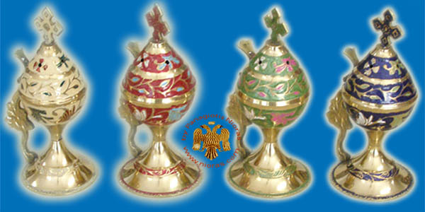 Orthodox Metal Brass Incense Burner 18cm Colour