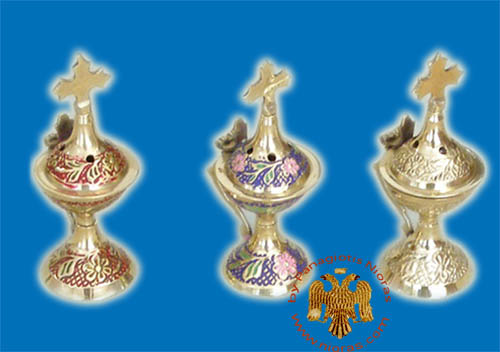 Orthodox Metal Brass Incense Burner 9cm Colour