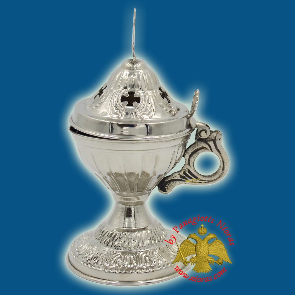 Orthodox Engraved Design A Incense Burner Nickel Plated