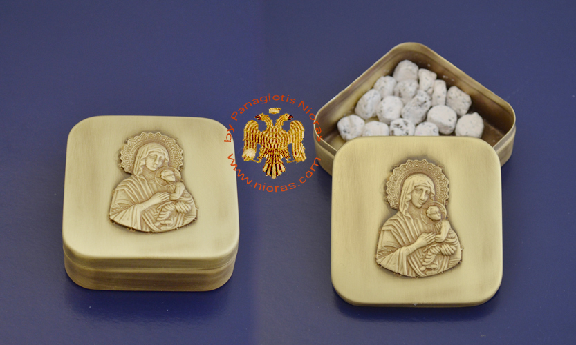 Incense Box with Orthodox Panagia on the Top Cup
