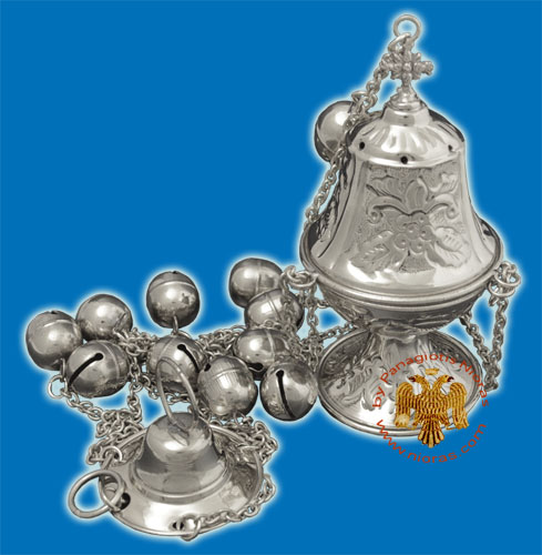 Ecclesiastical Censer Conical with Flowers 16cm Nickel
